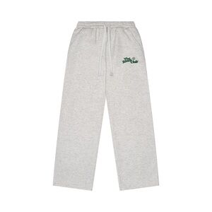 Gray Sweatpants with Green Logo